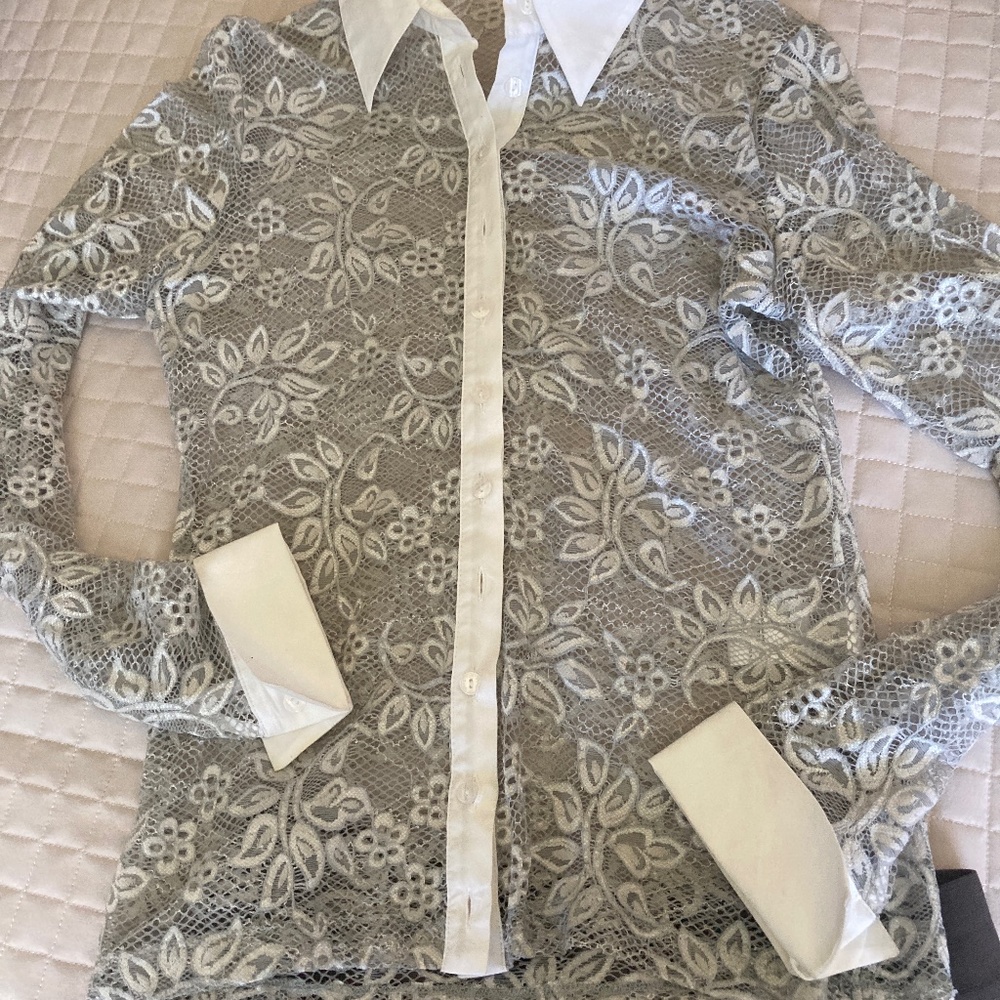 Grey lace shirt Anne Fontaine
